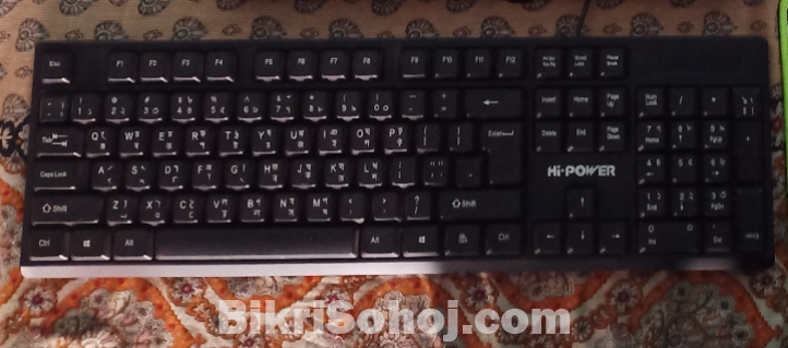 Hi-Power স্ট্যান্ডার্ড বাংলা ও ইংলিশ কিবোর্ড (কালো রঙ)